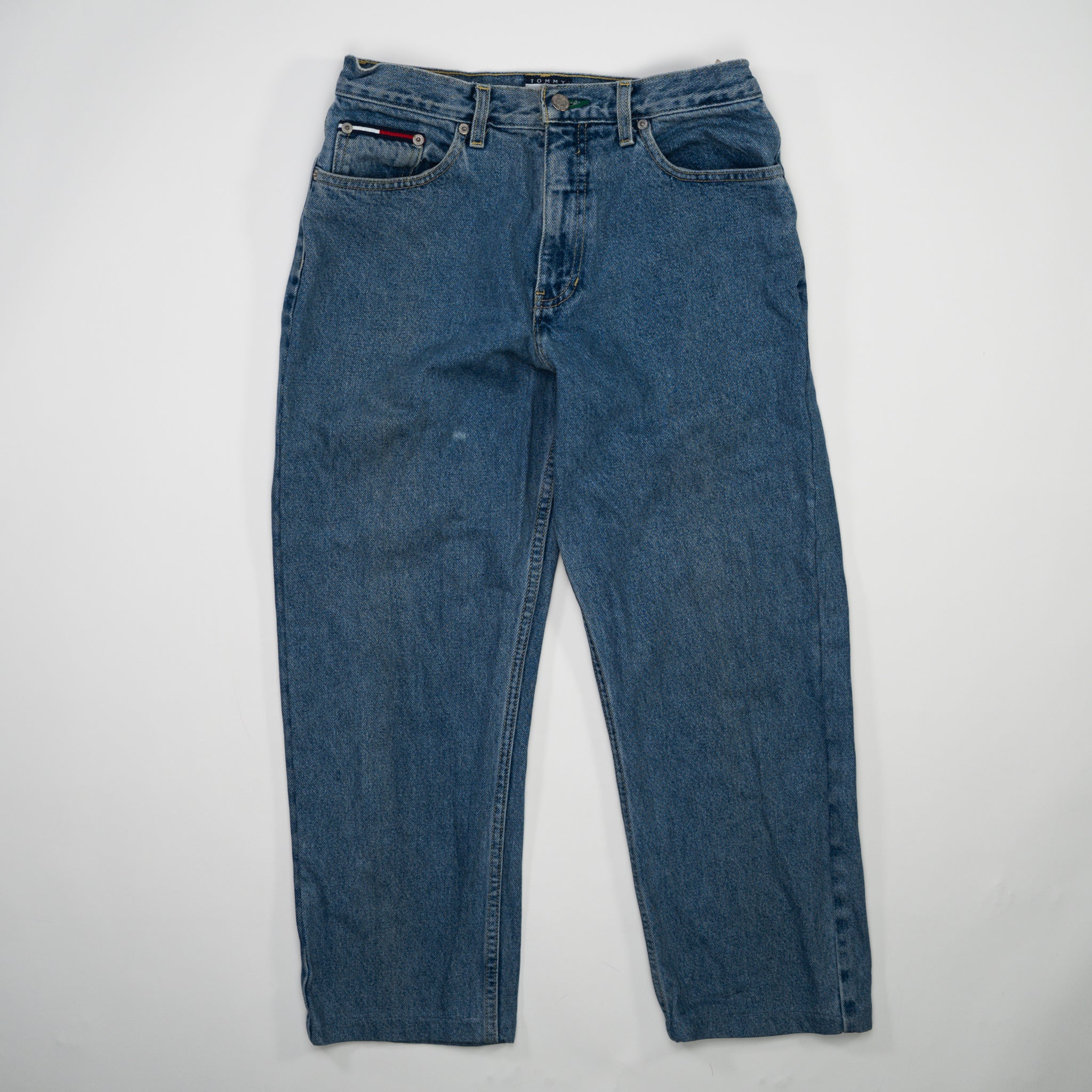 Vintage 90s Blue Tommy Hilfiger High Waisted Pants (28 x 25)