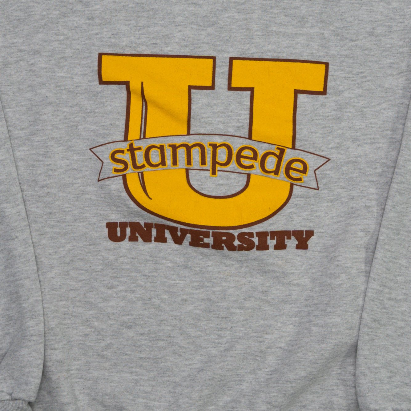 Vintage 90s Grey Stampede University Crewneck (M) | Rebalance Vintage.