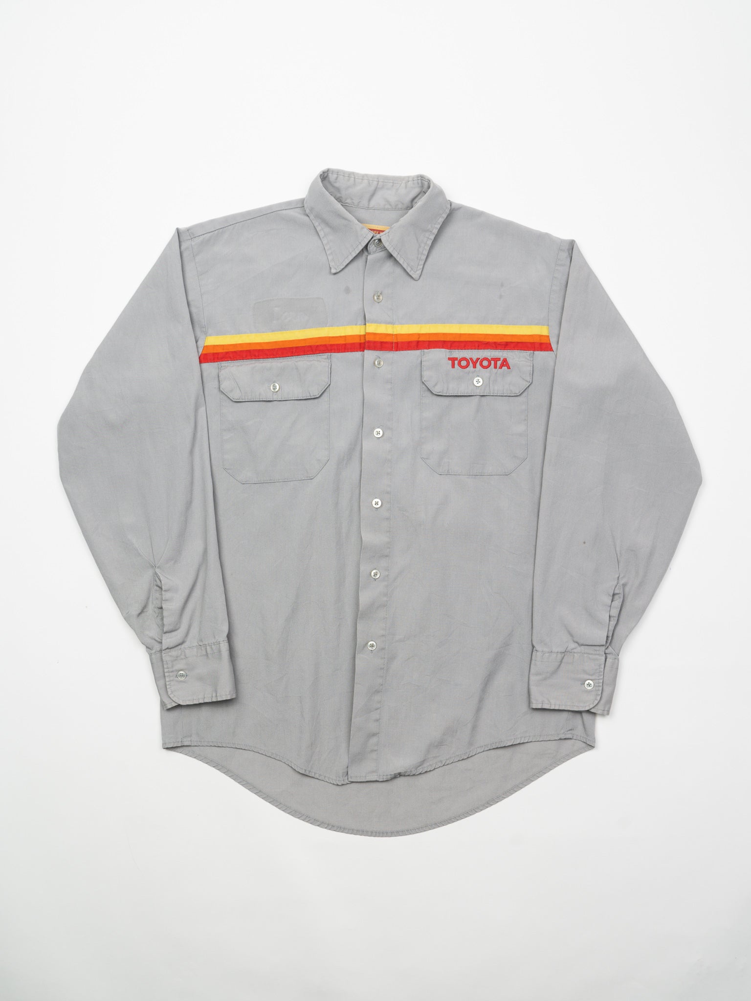Vintage 70s Grey Toyota Button Up Shirt (M)