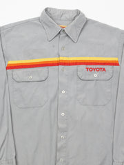 Vintage 70s Grey Toyota Button Up Shirt (M)