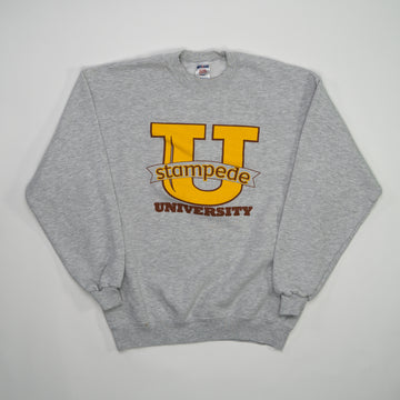 Vintage 90s Grey Stampede University Crewneck (M) | Rebalance Vintage.