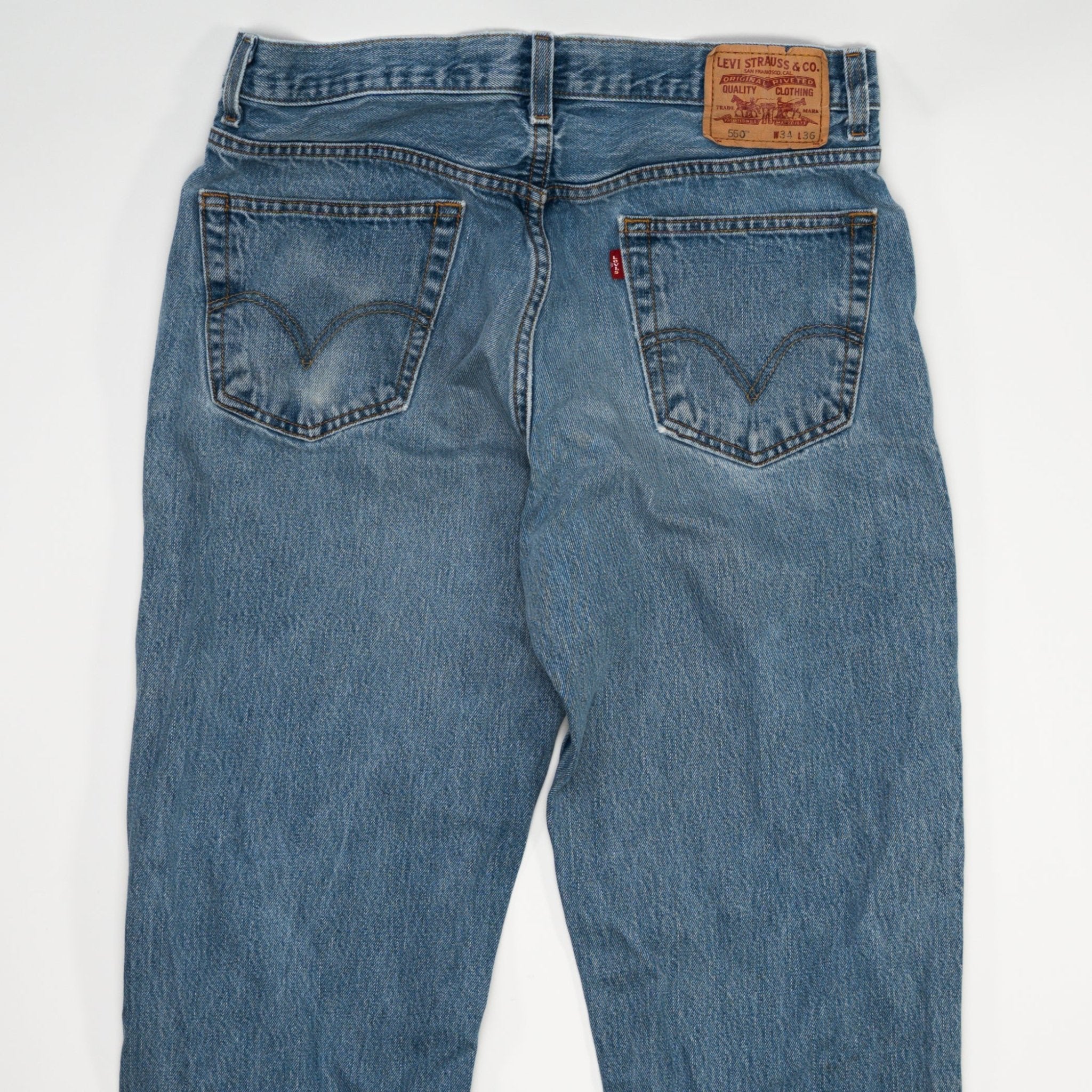 Vintage Blue Levi Relax Fit 550 Jean (34 x 36) | Rebalance Vintage.