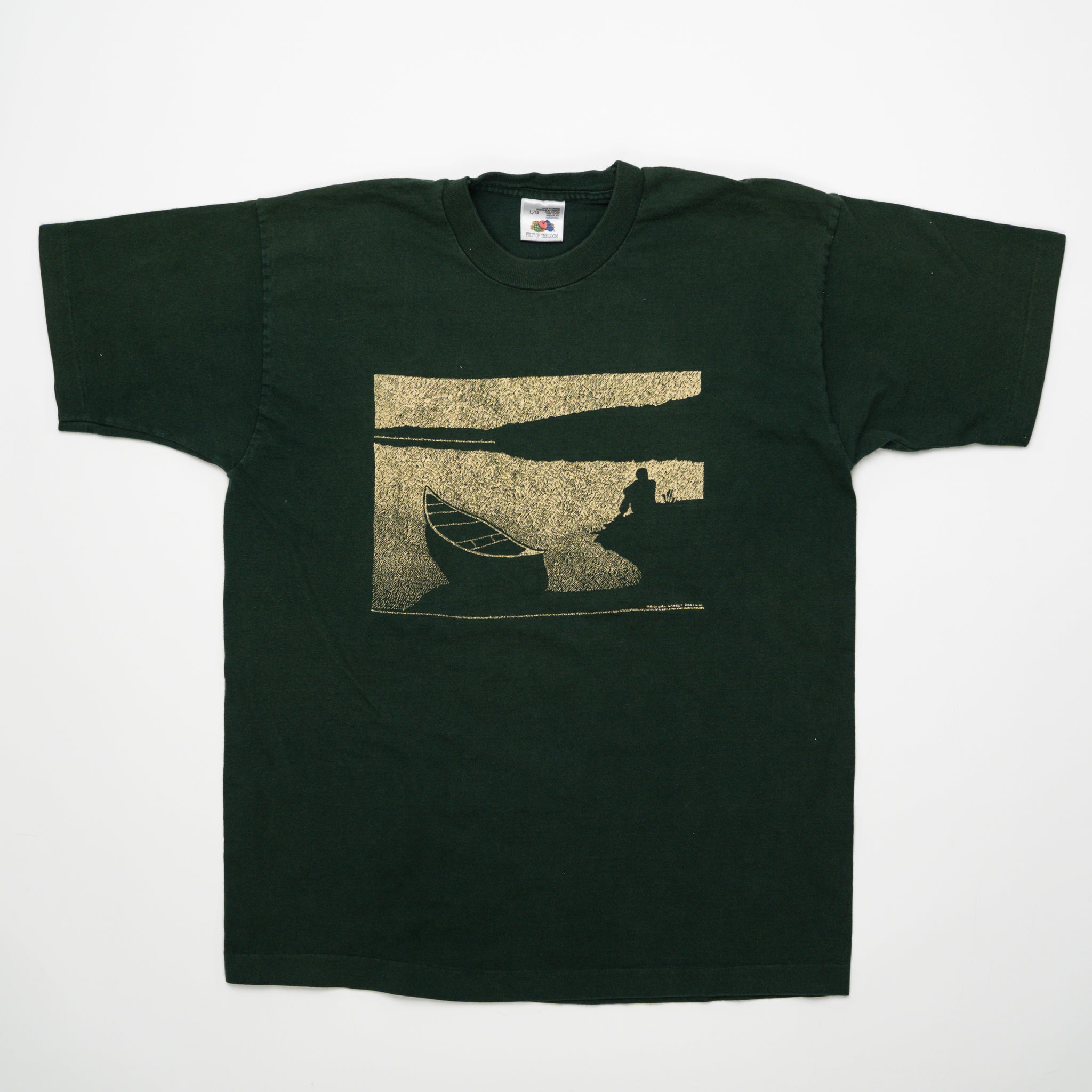 Vintage 90s Green Canoe Tee (M) | Rebalance Vintage.