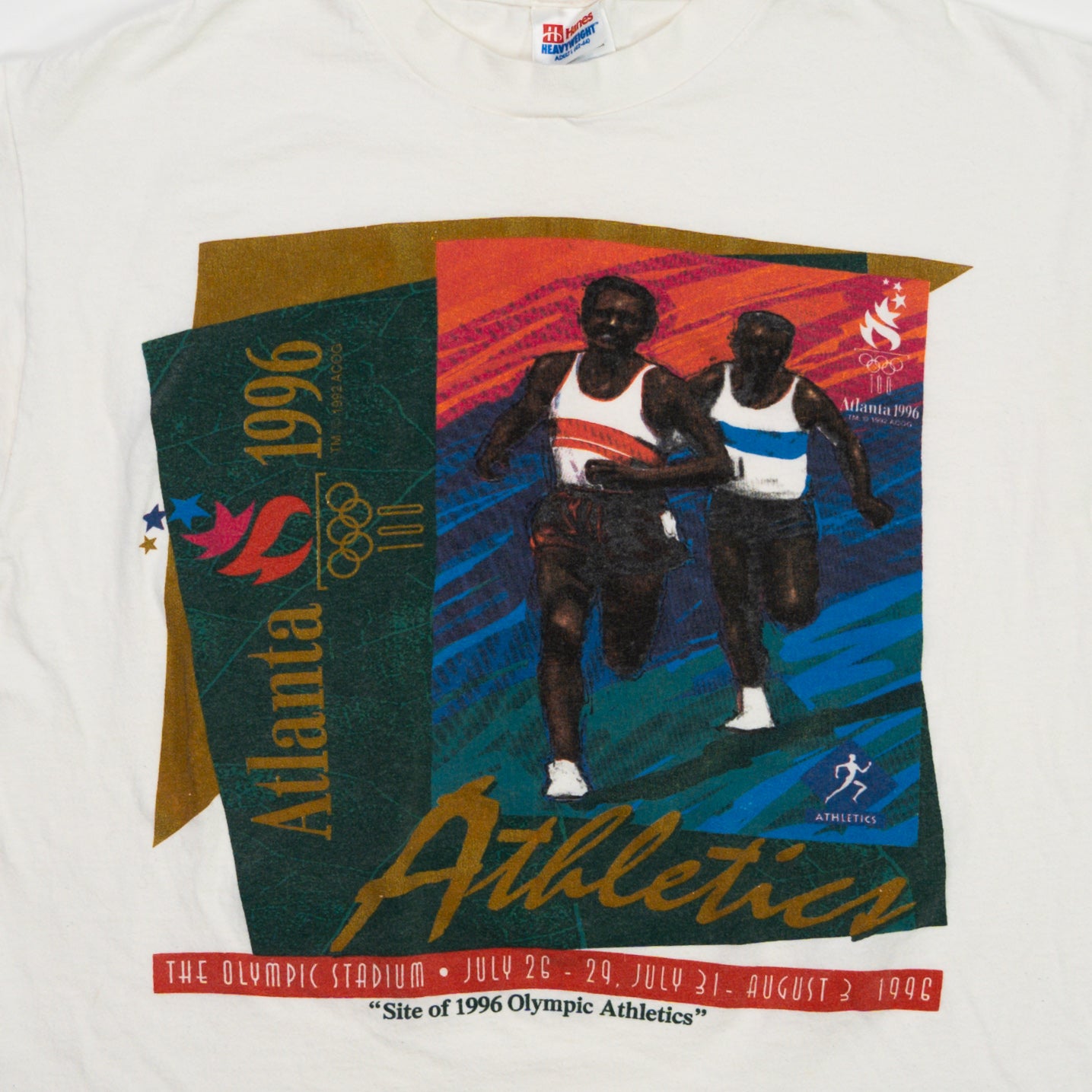Vintage '96 White Atlanta Olympic Stadium Tee (M) | Rebalance Vintage.