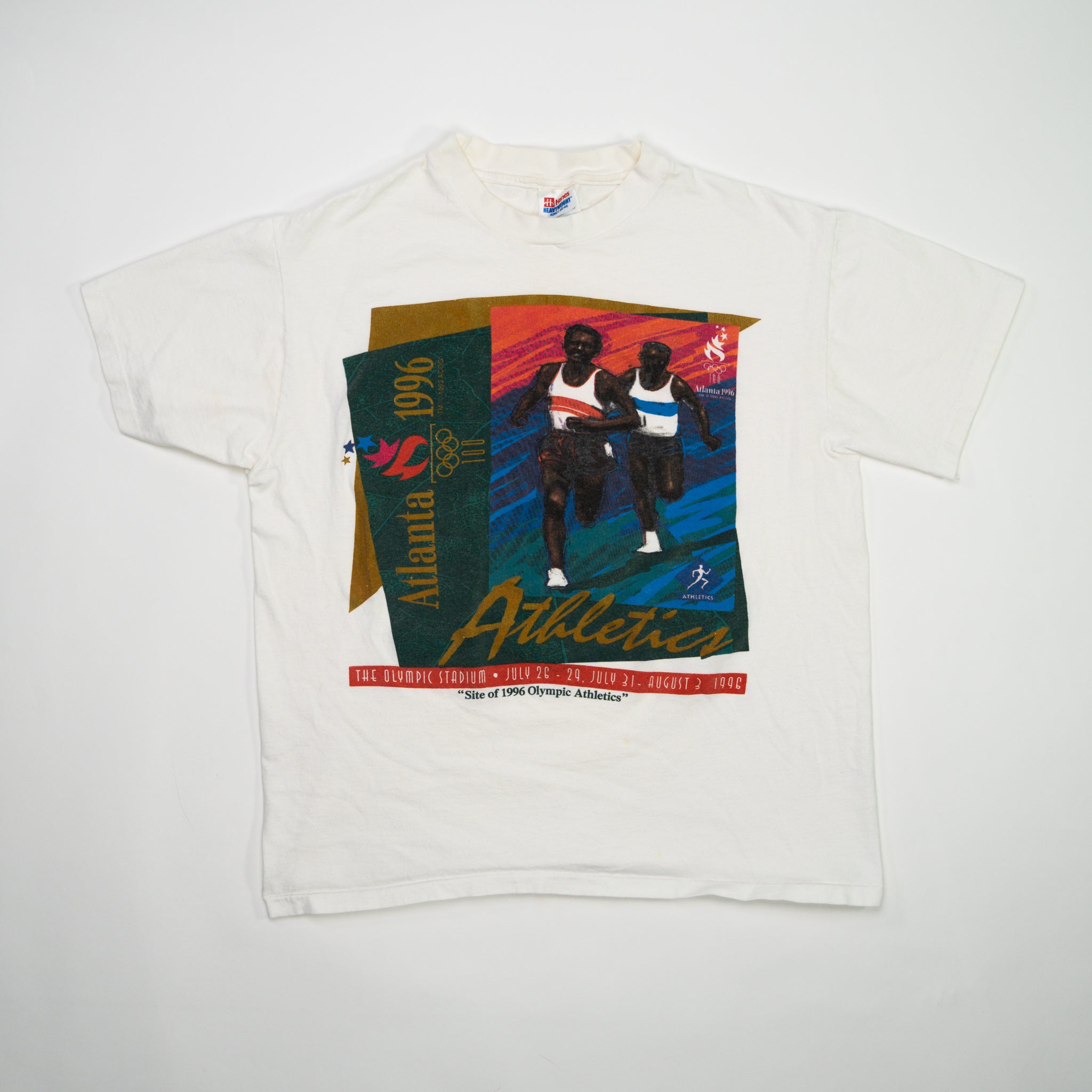 Vintage '96 White Atlanta Olympic Stadium Tee (M) | Rebalance Vintage.