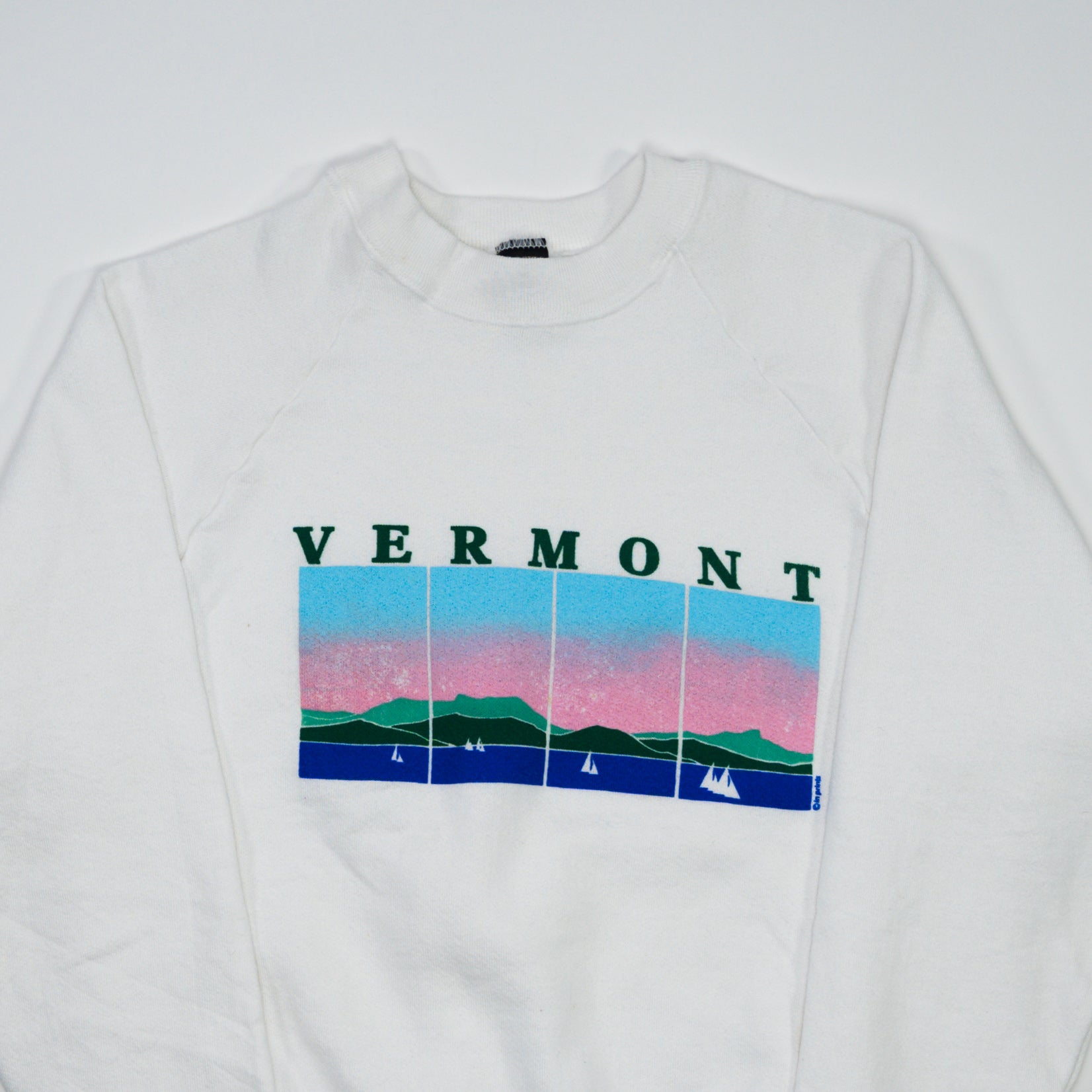 Vintage 90s White Vermont Graphic Crewneck (S)