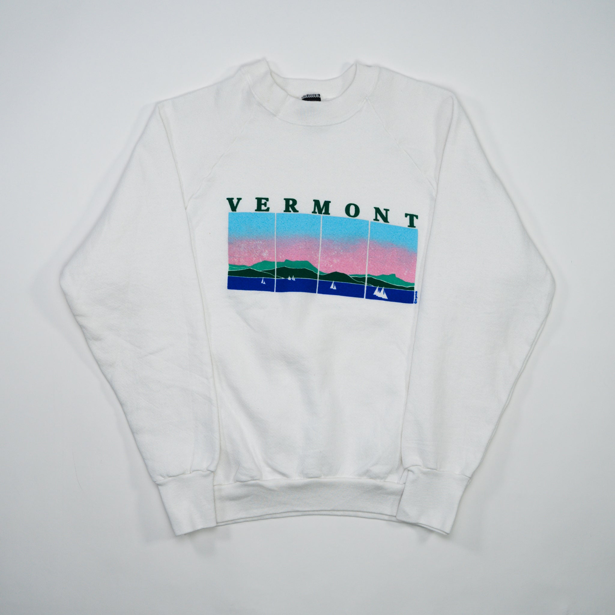 Vintage 90s White Vermont Graphic Crewneck (S)