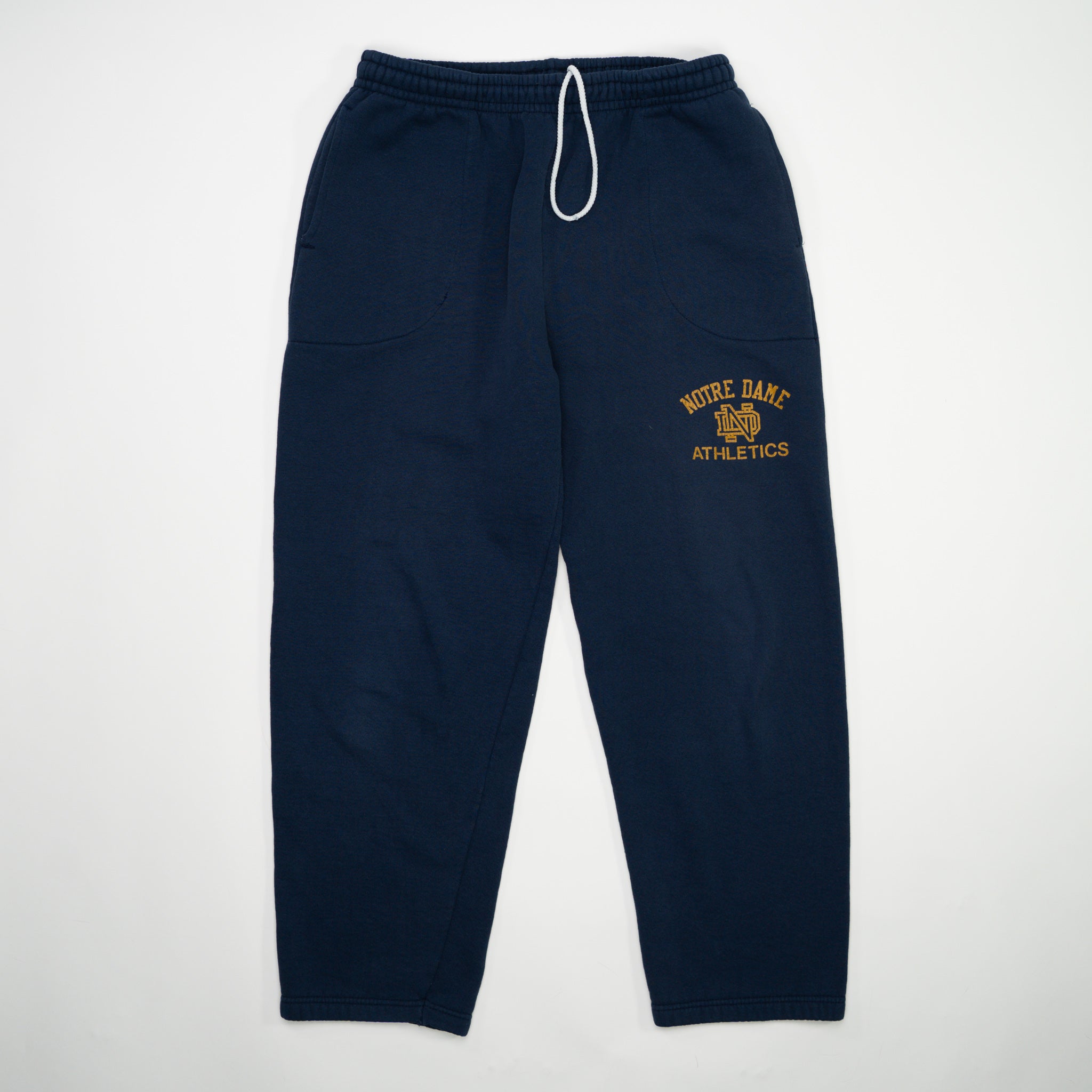 Vintage 90s Blue Notre Dame Athletics Sweatpants (M/L) | Rebalance Vintage.