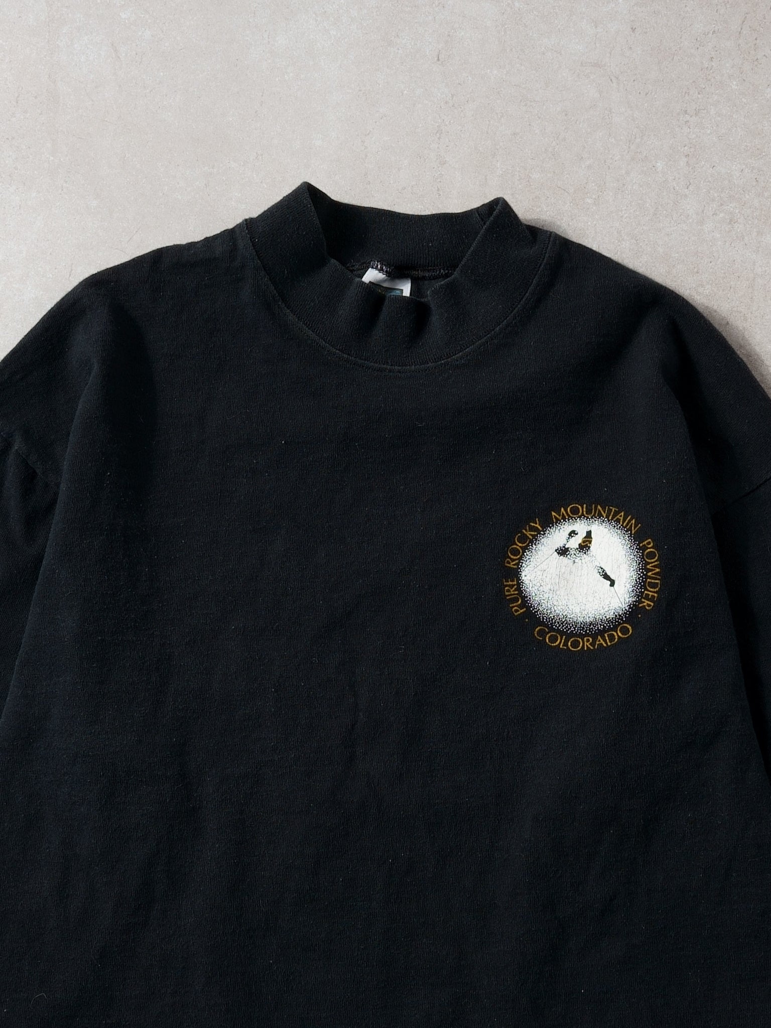 Vintage 90s Washed Black Pure Rocky Mountain Powder Turtleneck (M/L)