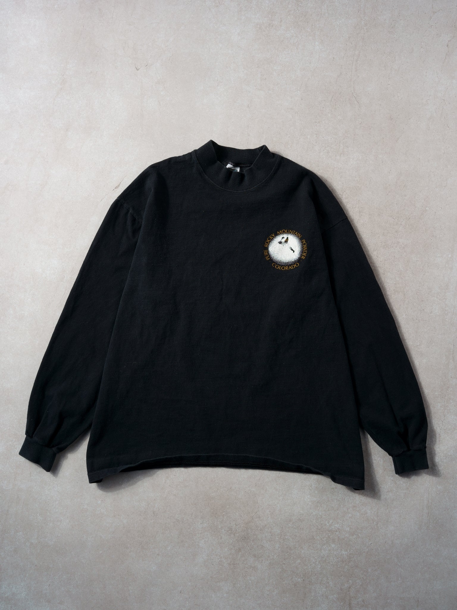 Vintage 90s Washed Black Pure Rocky Mountain Powder Turtleneck (M/L)