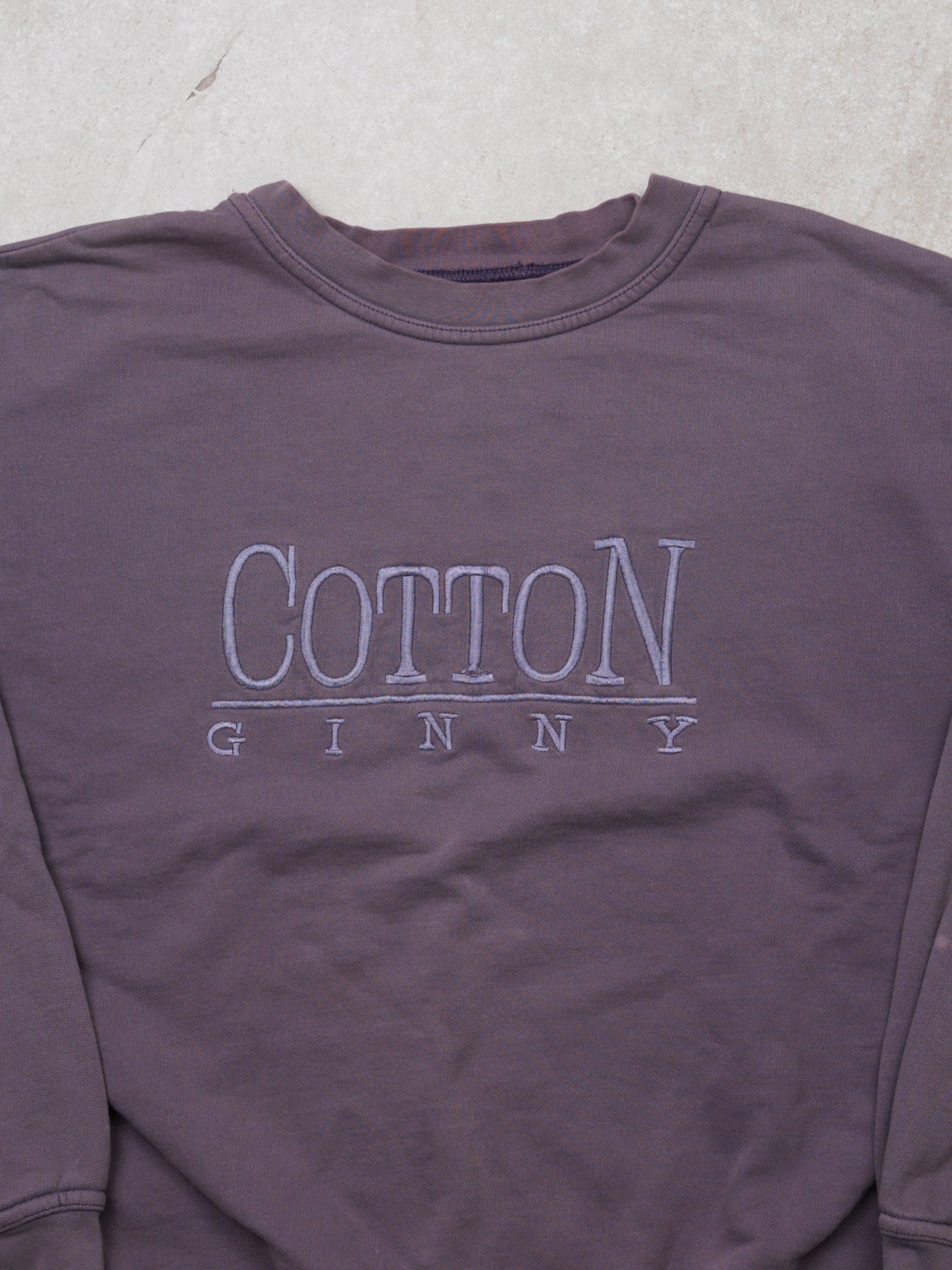 Vintage 90s Washed Purple Cotton Ginny Crewneck (L)