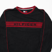 Vintage Black + Red Hilfiger Spell Out Long Sleeve (M/L)