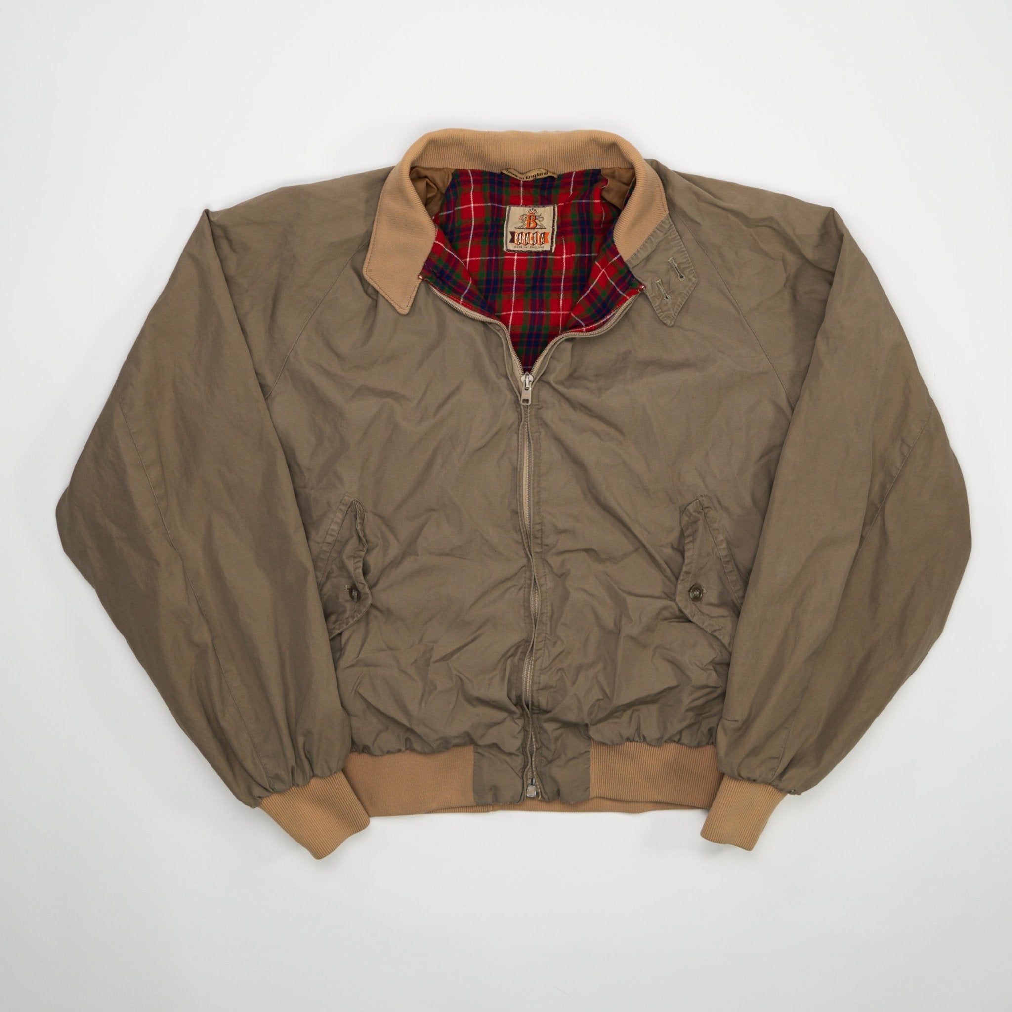 Vintage 70s Biege Baracuta Harrington Bomber Jacket (M) | Rebalance Vintage.