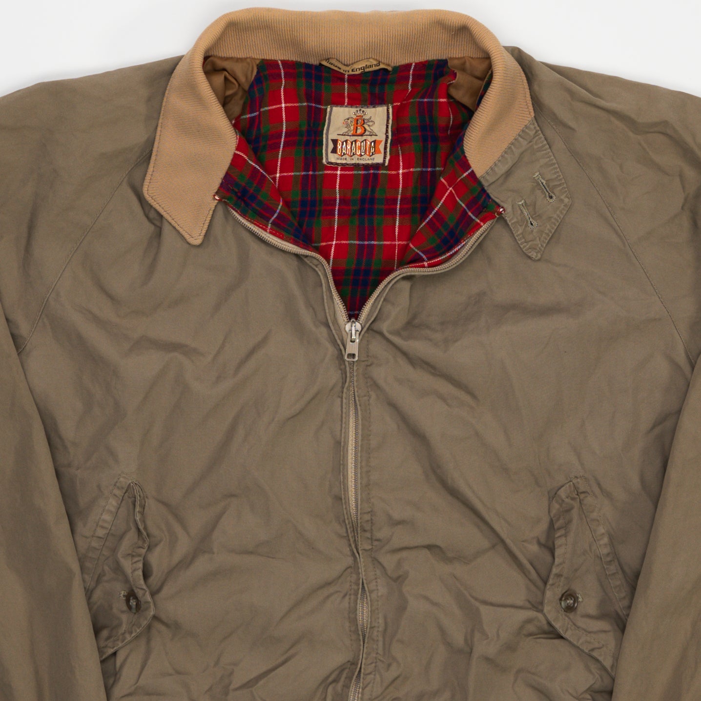 Vintage 70s Biege Baracuta Harrington Bomber Jacket (M) | Rebalance Vintage.
