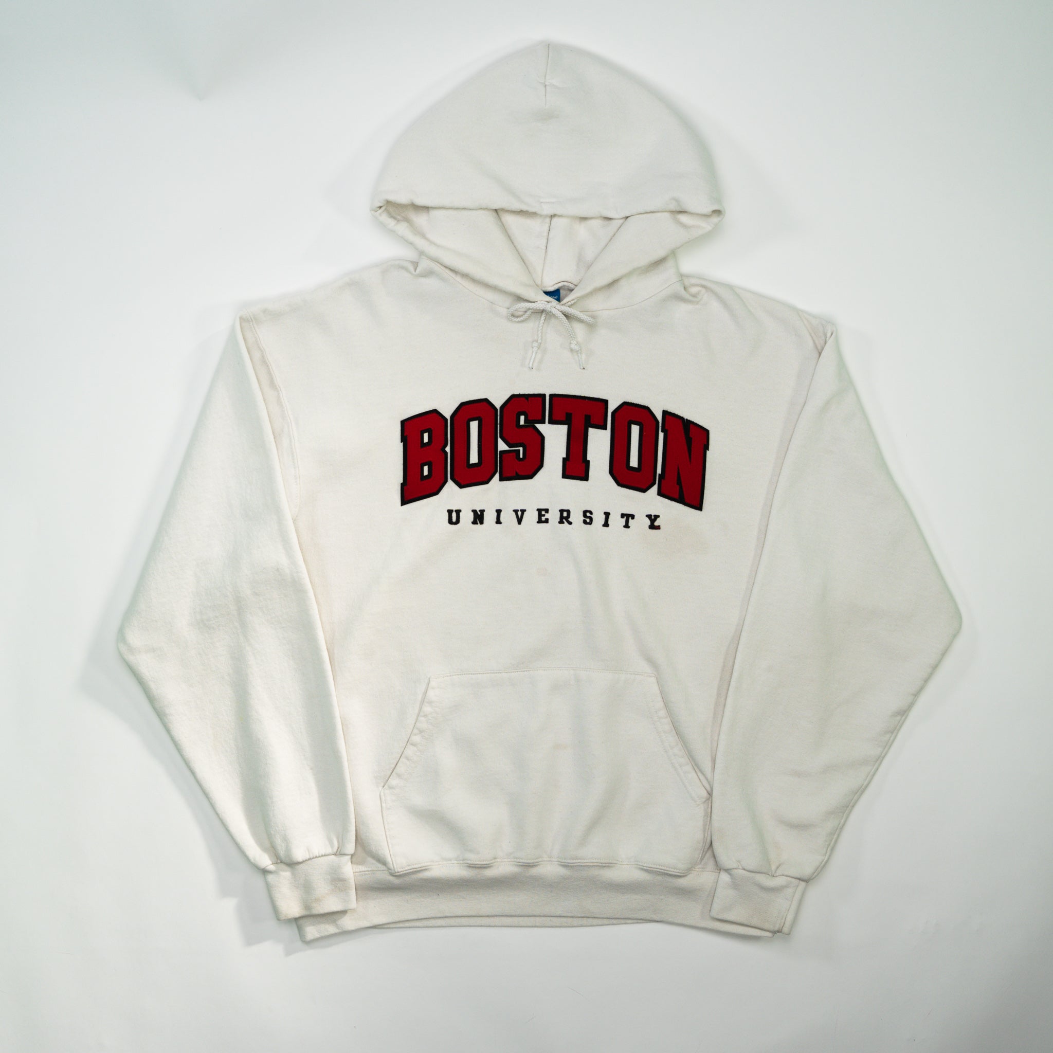 Vintage White Boston University x Champion Hoodie  (L)