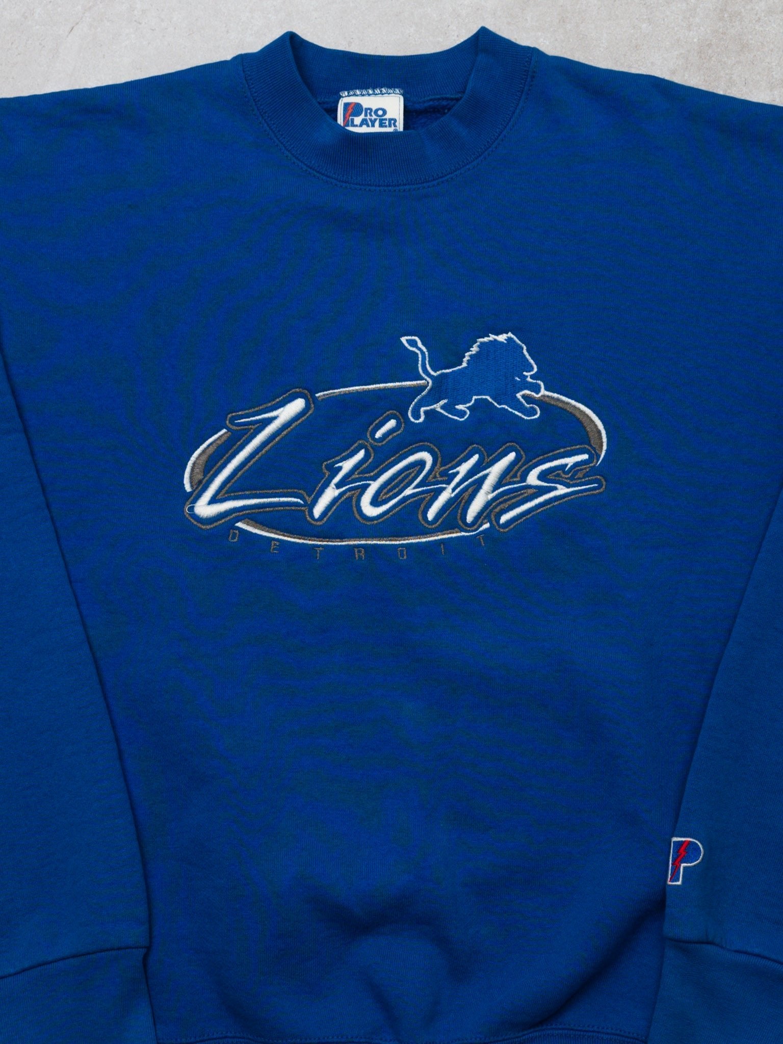 Vintage 90s Blue Detroit Lions Crewneck (M)