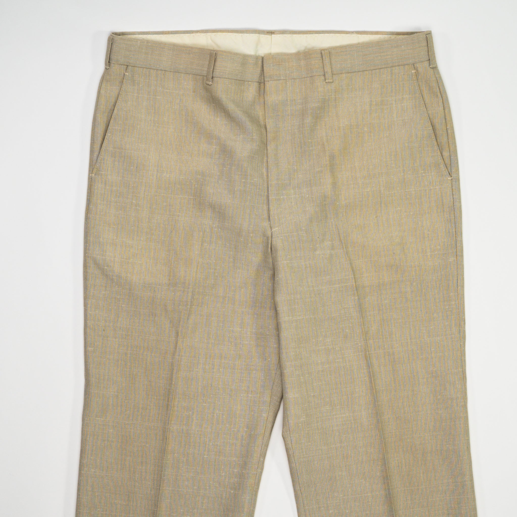 Vintage 70s Light Beige Haggar's Linen Dress Pants (36 x 29) | Rebalance Vintage.