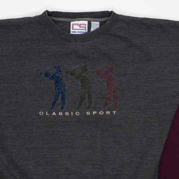 Vintage Maroon + Grey Golf Classic Sport Crewneck (XL) | Rebalance Vintage.