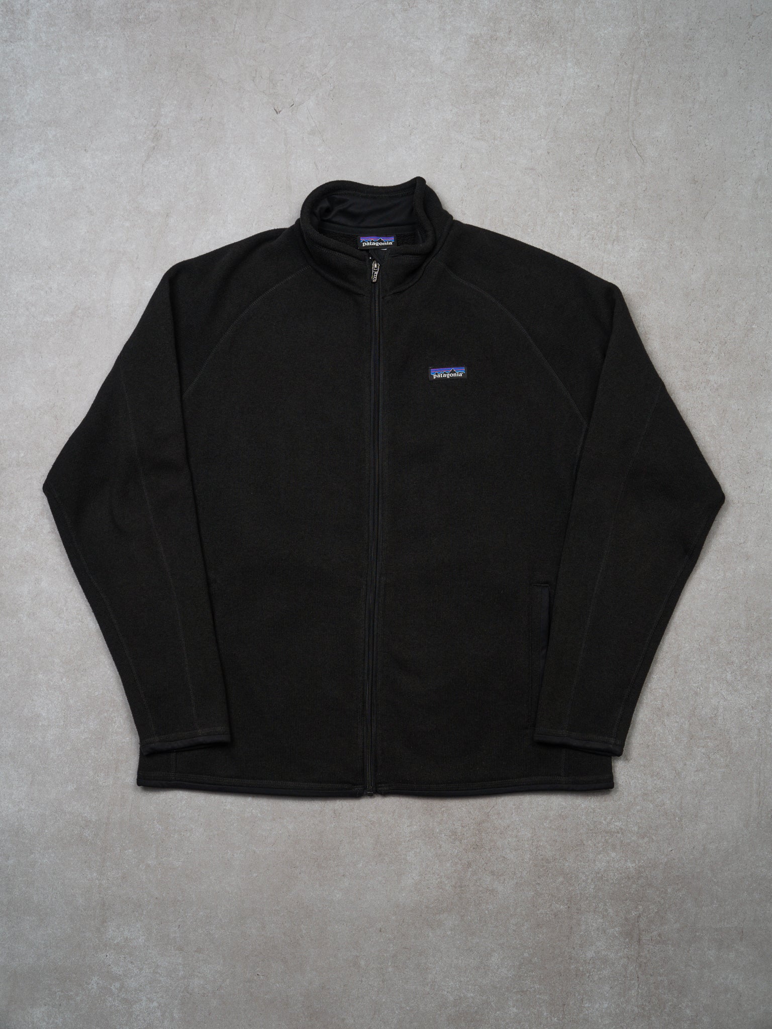 Vintage Black Patagonia Fleece Zip Up Sweater (L)