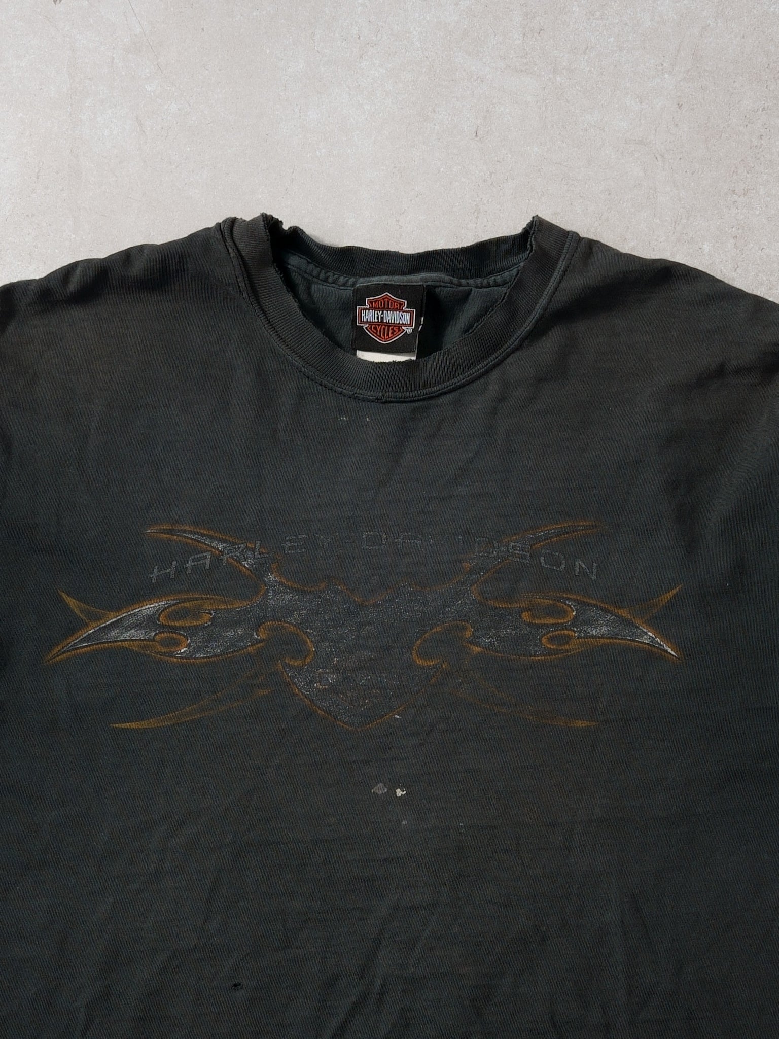 Vintage Y2K Washed Black Harley Davidson Ohio Graphic Tee (M)