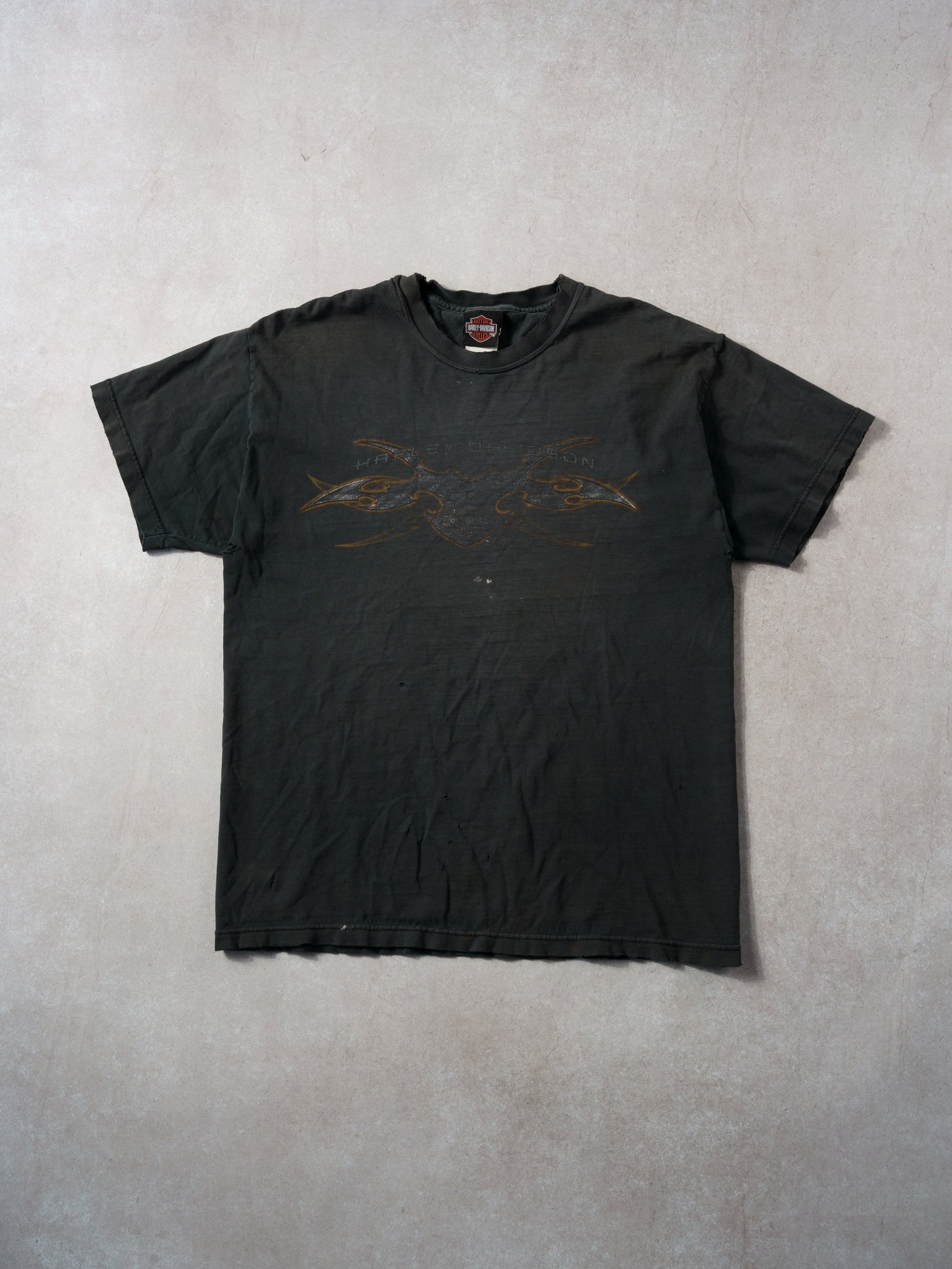 Vintage Y2K Washed Black Harley Davidson Ohio Graphic Tee (M)
