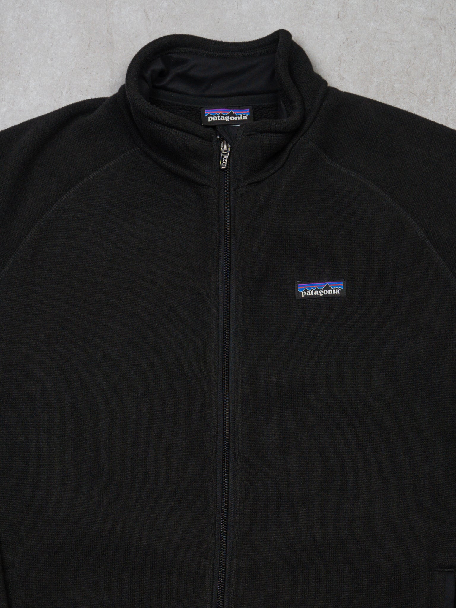 Vintage Black Patagonia Fleece Zip Up Sweater (L)