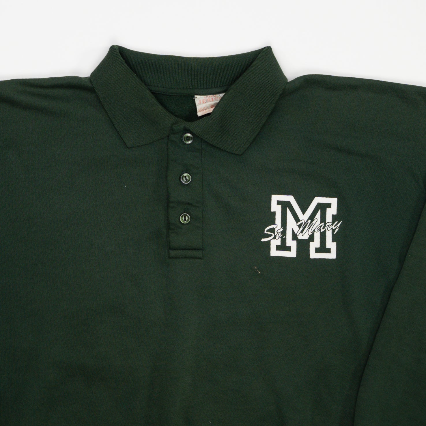 Vintage 90s Green St. Mary 1/4 Button Crewneck (L) | Rebalance Vintage.