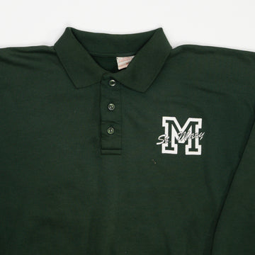 Vintage 90s Green St. Mary 1/4 Button Crewneck (L) | Rebalance Vintage.