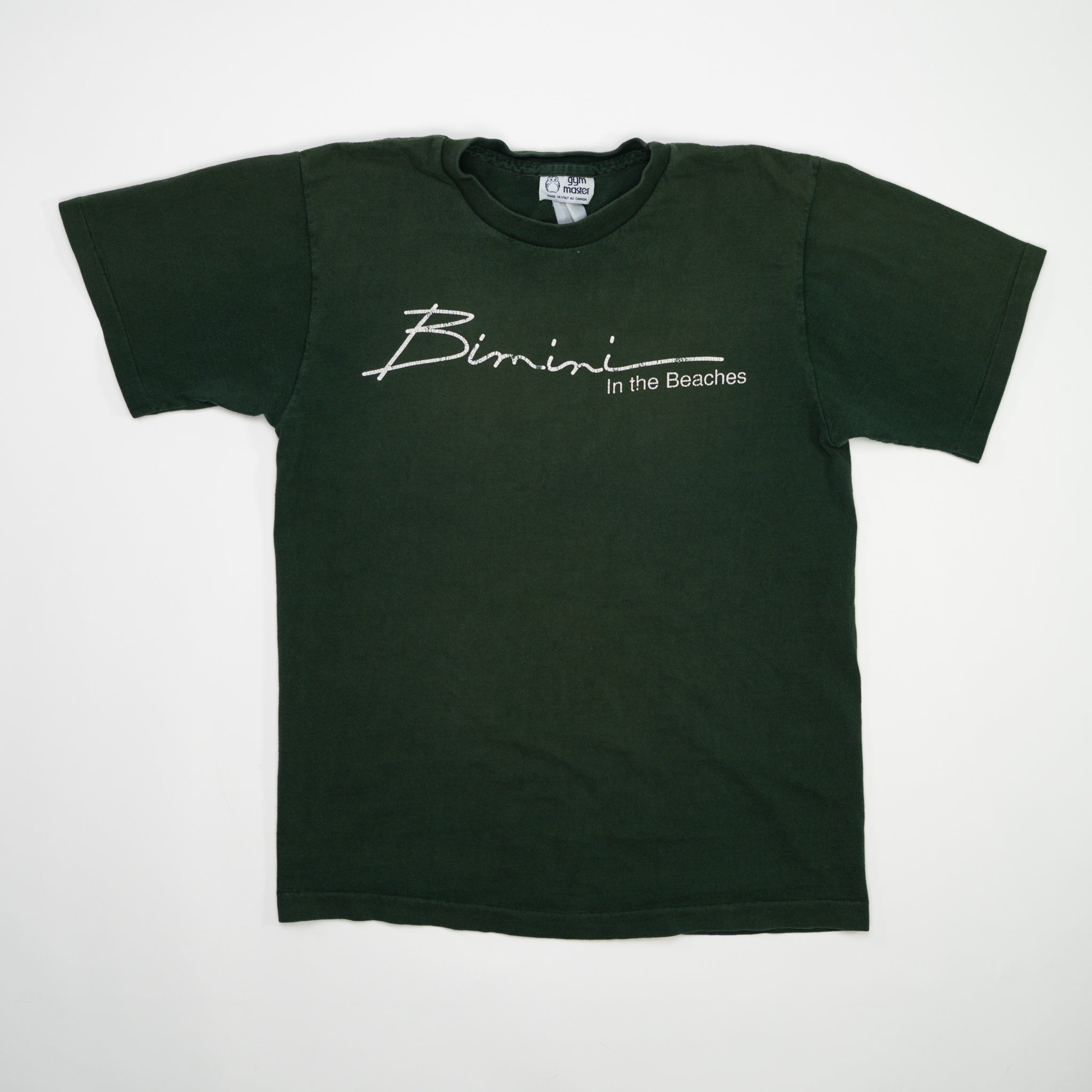Vintage 90s Single Stitch Green Bimini 'In the Beach' Tee (S/M) | Rebalance Vintage.