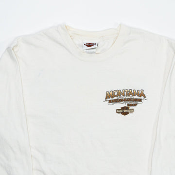 Vintage 90s White Harley Davidson Montana Long Sleeve (M) | Rebalance Vintage.