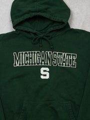 Vintage 90s Green Michigan State Spartans 'S' Hoodie (M/L)