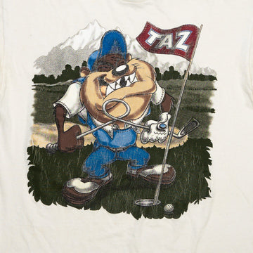 Vintage Cream Taz Looney Tunes Golfing Graphic Tee (M) | Rebalance Vintage.