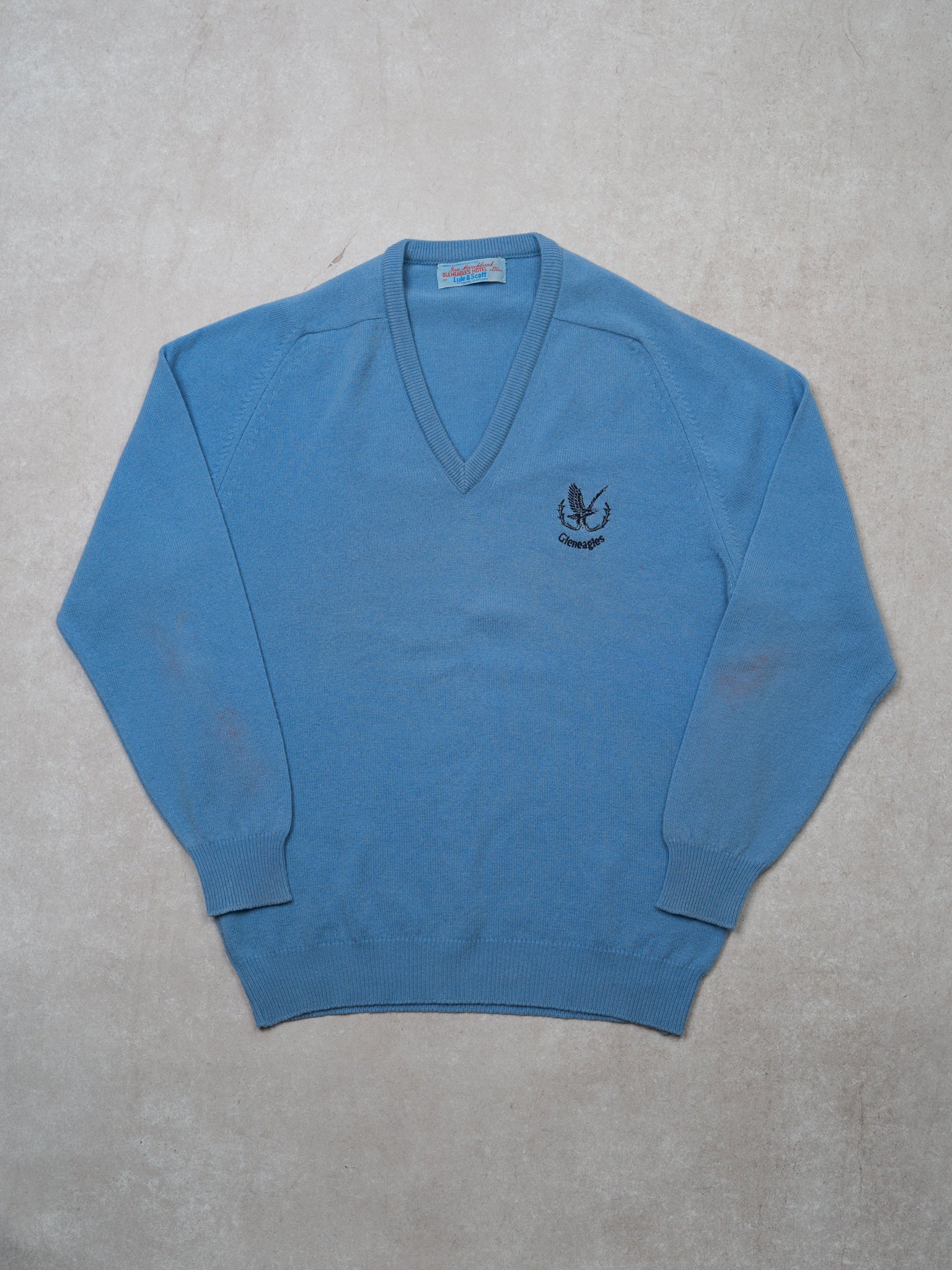 Vintage 80s Baby Blue Lyle + Scott Glen Eagles Knit Sweater (L)