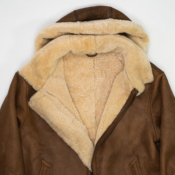 Vintage 90s Bod & Christensen Seude Leather Sherpa Pilot Jacket  (L/XL) | Rebalance Vintage.