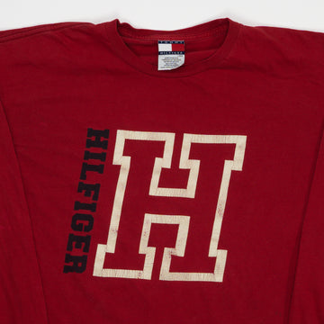 Vintage 90s Red Tommy Hilfiger 'H' Long Sleeve | Rebalance Vintage.