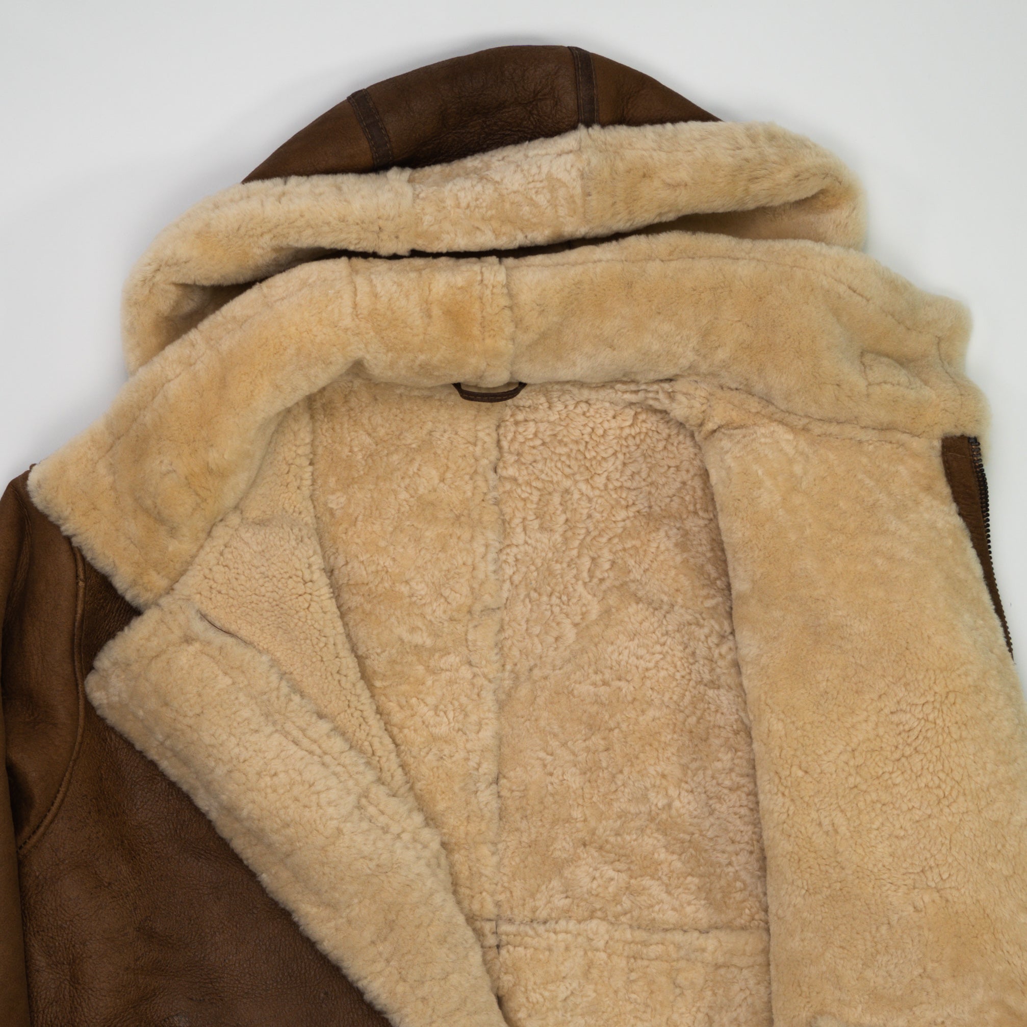Vintage 90s Bod & Christensen Seude Leather Sherpa Pilot Jacket  (L/XL) | Rebalance Vintage.