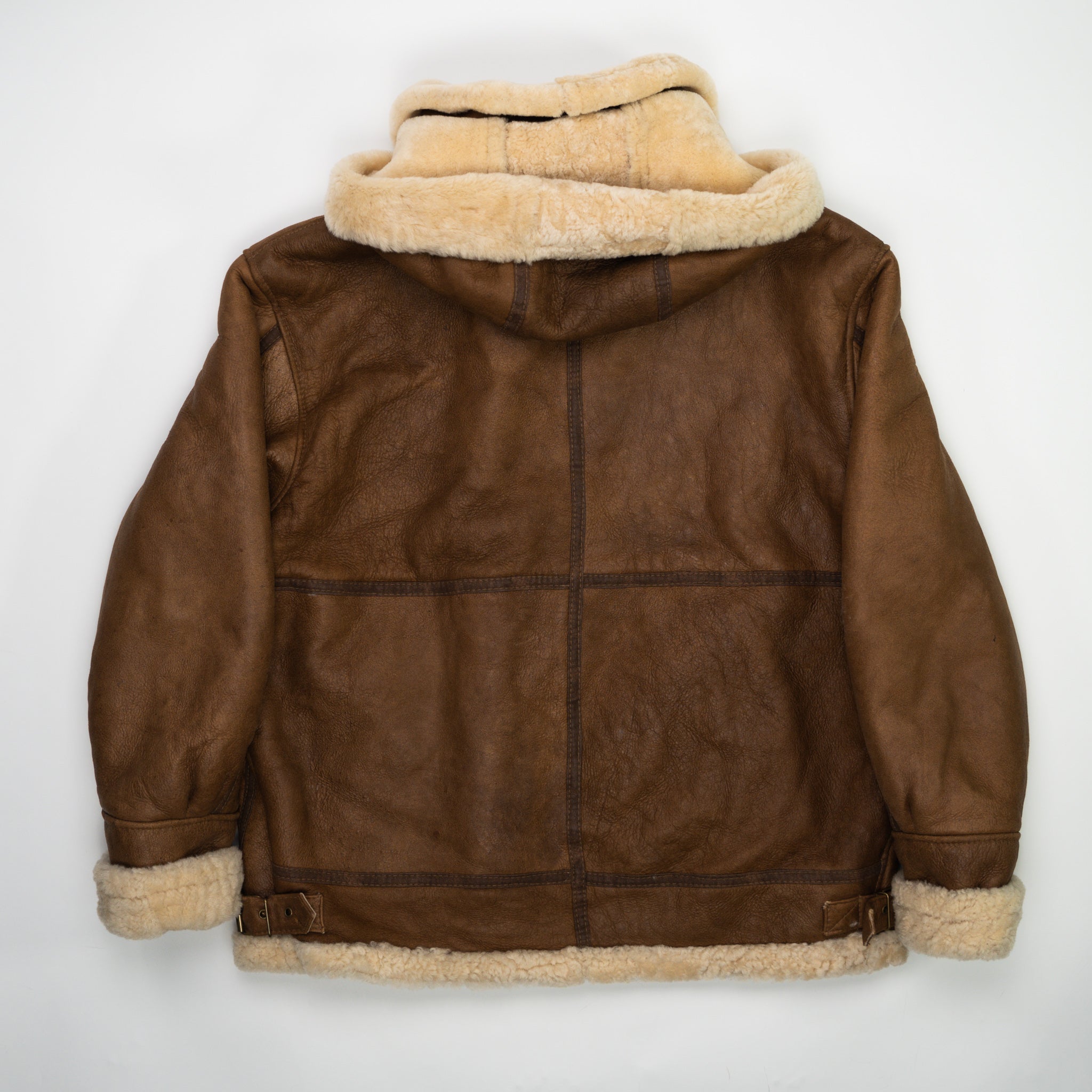 Vintage 90s Bod & Christensen Seude Leather Sherpa Pilot Jacket  (L/XL) | Rebalance Vintage.