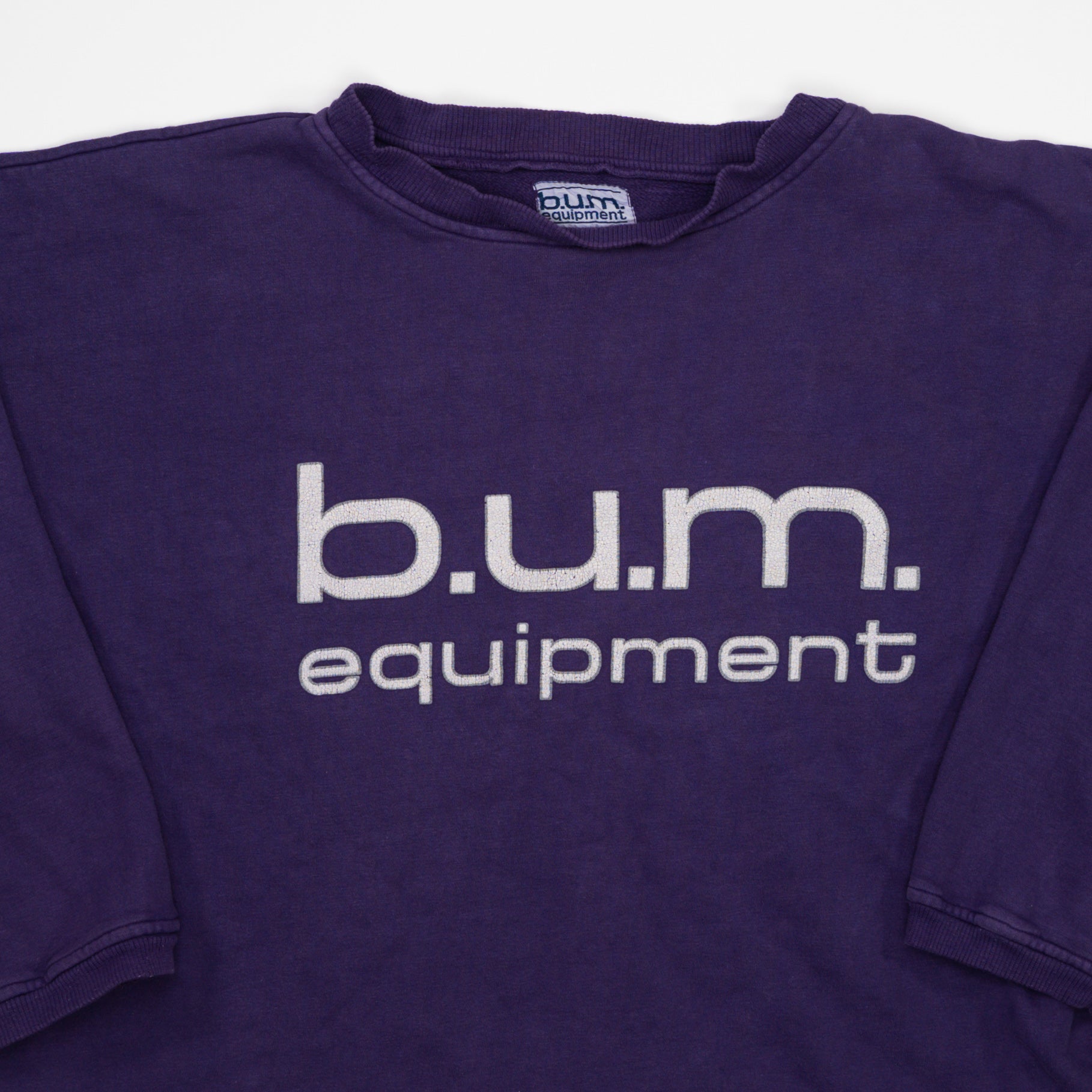 Vintage 90s Purple BUM Equipment Cropped Crewneck (L)