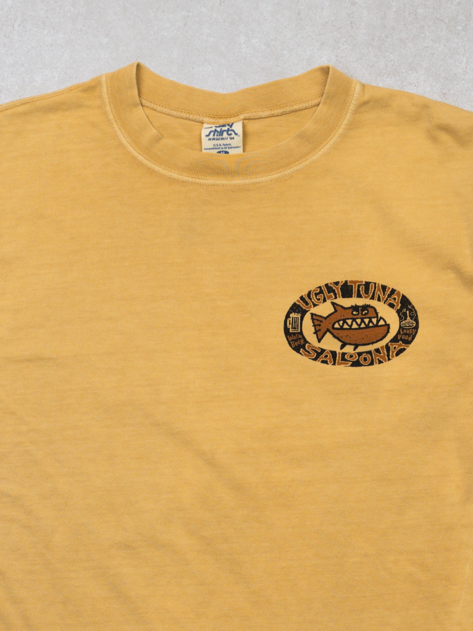 Vintage Yellow Ugly Tuna Saloona Key West Tee (S)