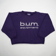 Vintage 90s Purple BUM Equipment Cropped Crewneck (L)