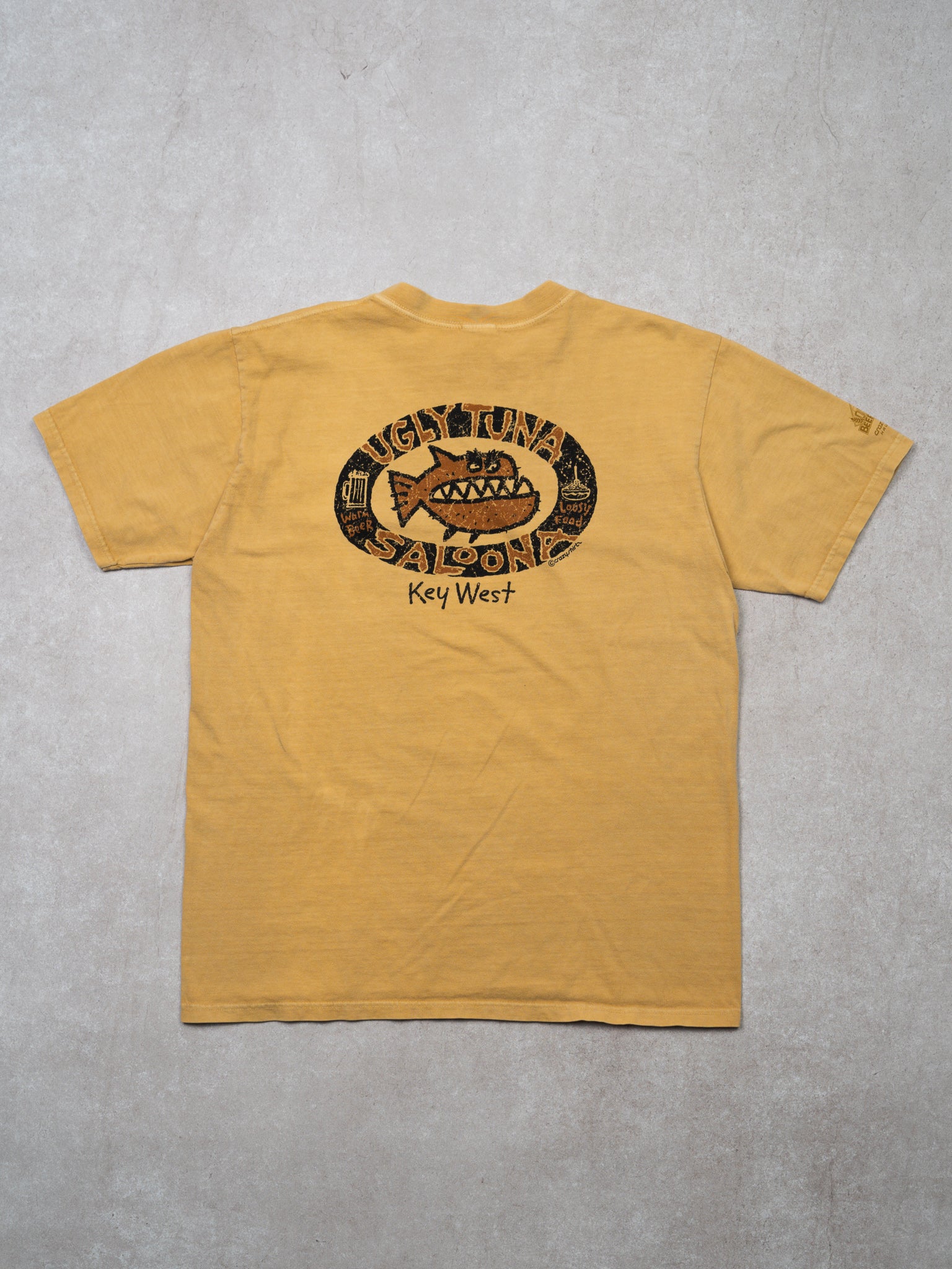 Vintage Yellow Ugly Tuna Saloona Key West Tee (S)