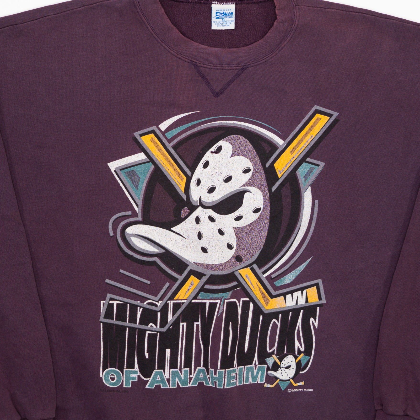 Vintage '93 Purple Mighty Ducks Crewneck