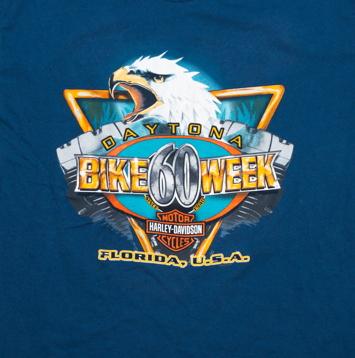 Vintage Blue Harley Davidson Savannah Bike Week Daytona Tee (XL) | Rebalance Vintage.