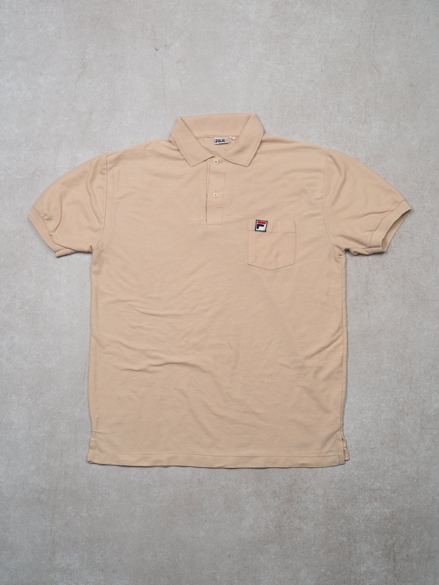 Vintage Beige Fila Polo Shirt (M)