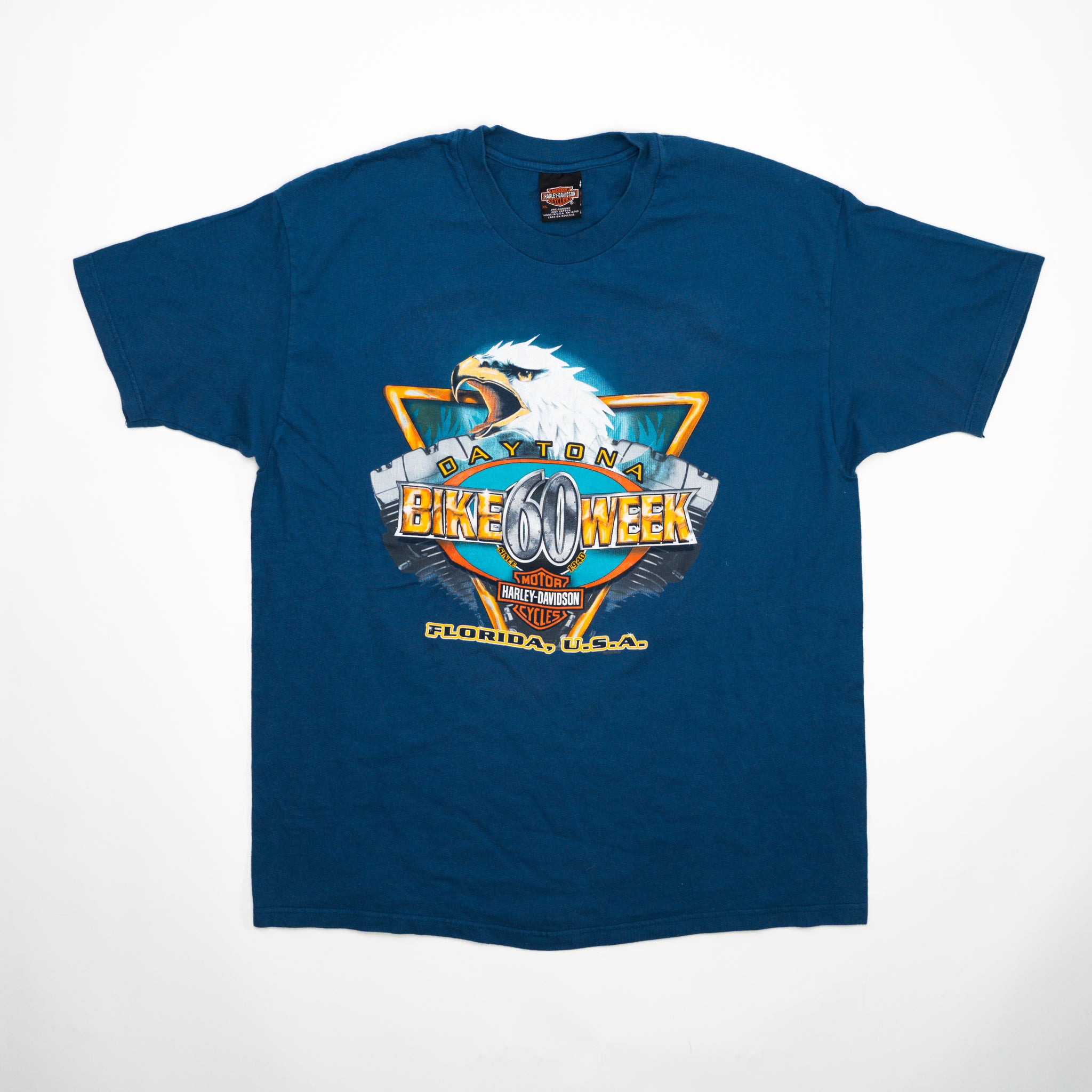 Vintage Blue Harley Davidson Savannah Bike Week Daytona Tee (XL) | Rebalance Vintage.