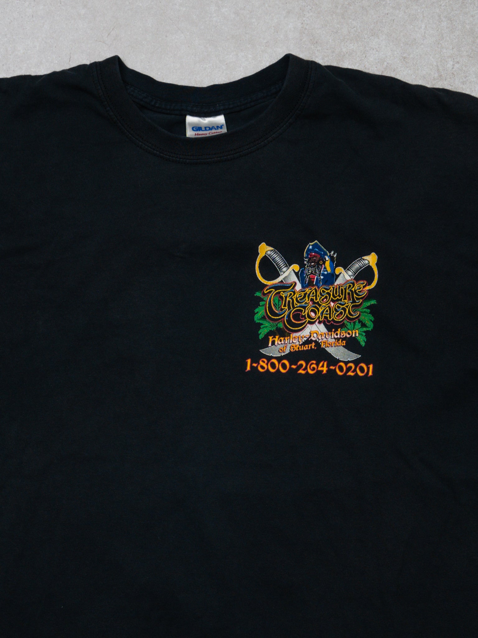 Vintage Black Treasure Coast Harley Davidson Tee (L)
