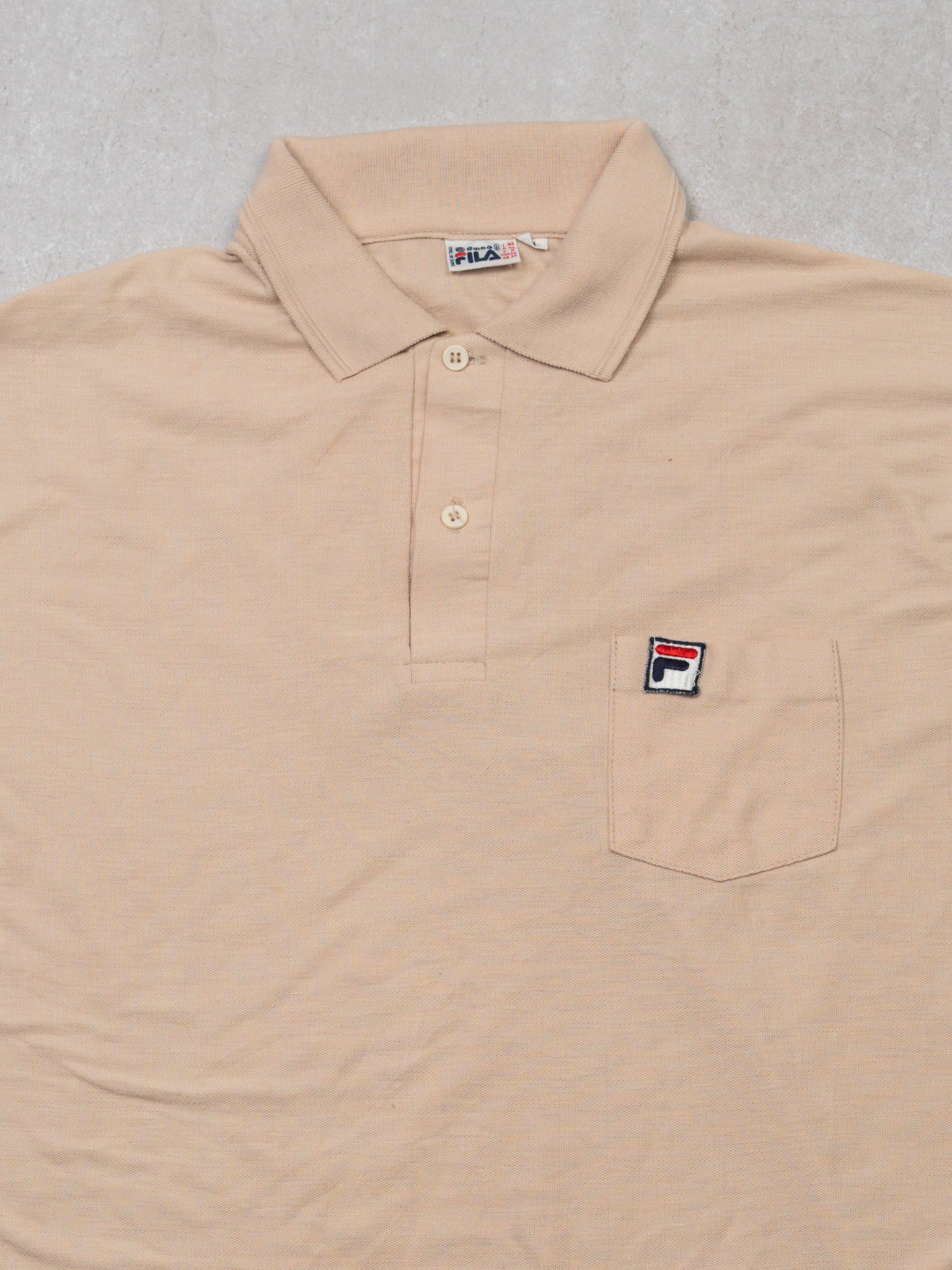 Vintage Beige Fila Polo Shirt (M)