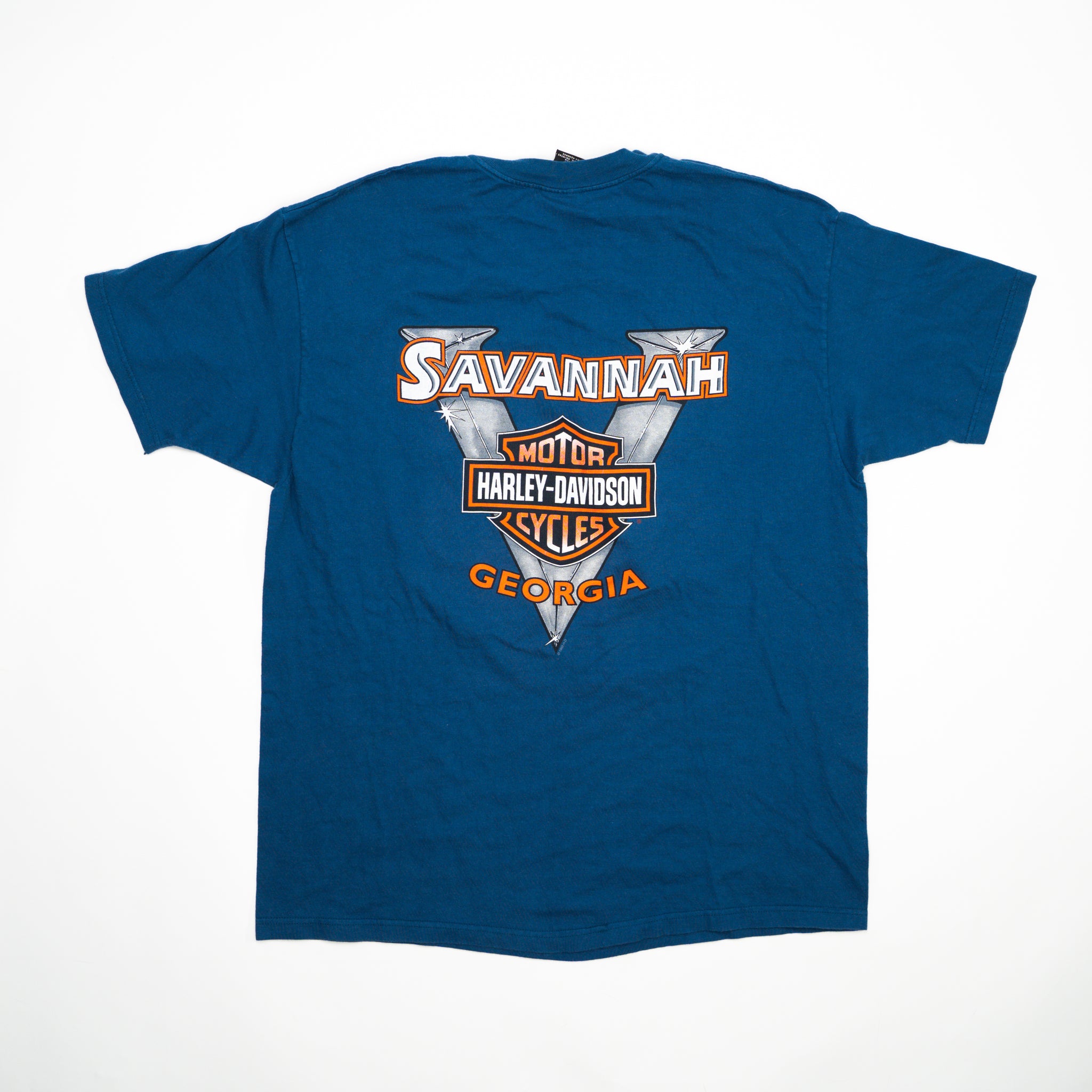 Vintage Blue Harley Davidson Savannah Bike Week Daytona Tee (XL) | Rebalance Vintage.