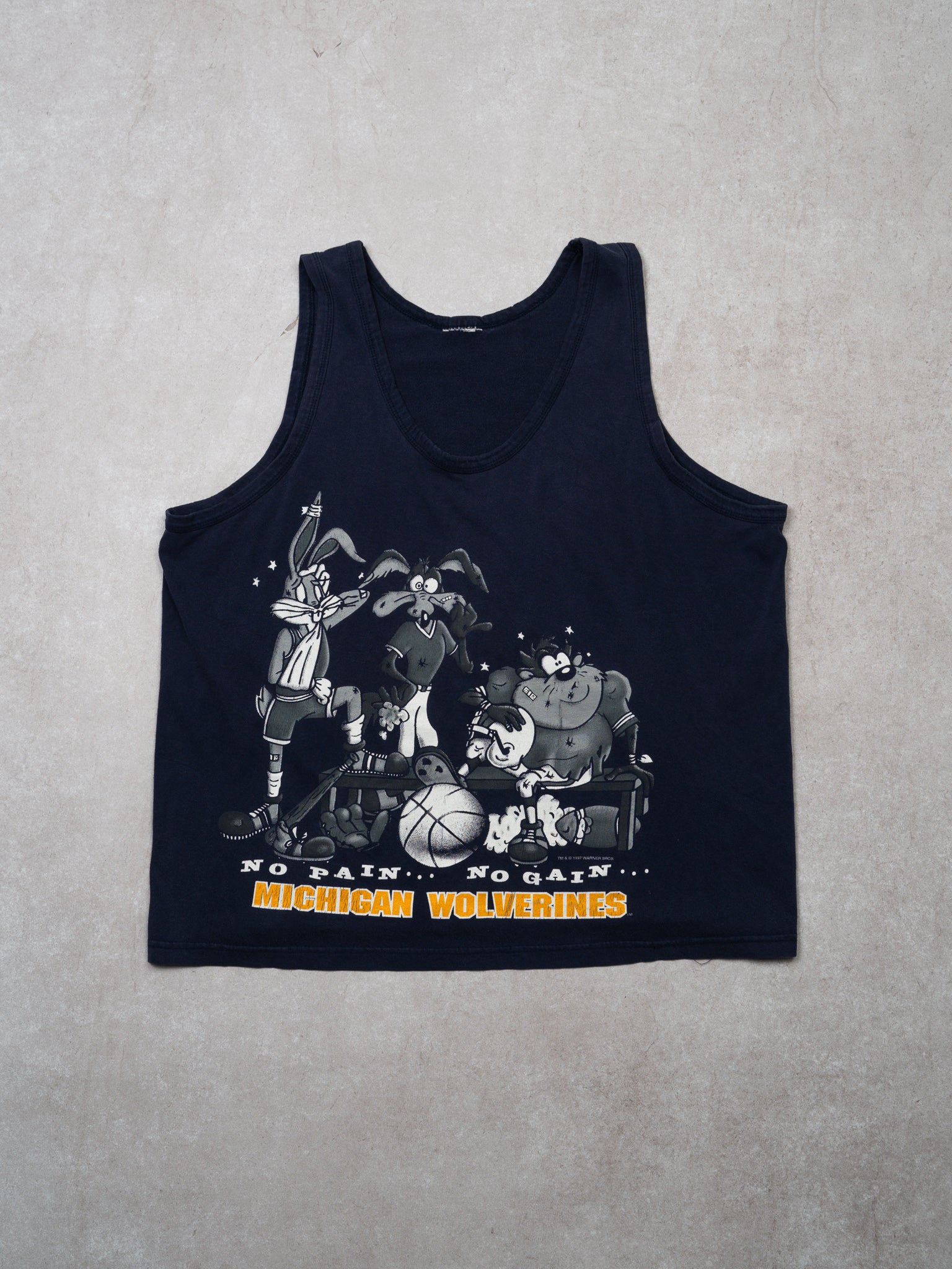 Vintage '97 Blue Looney Tunes x Michigan Wolverines Tank Top (S/M)