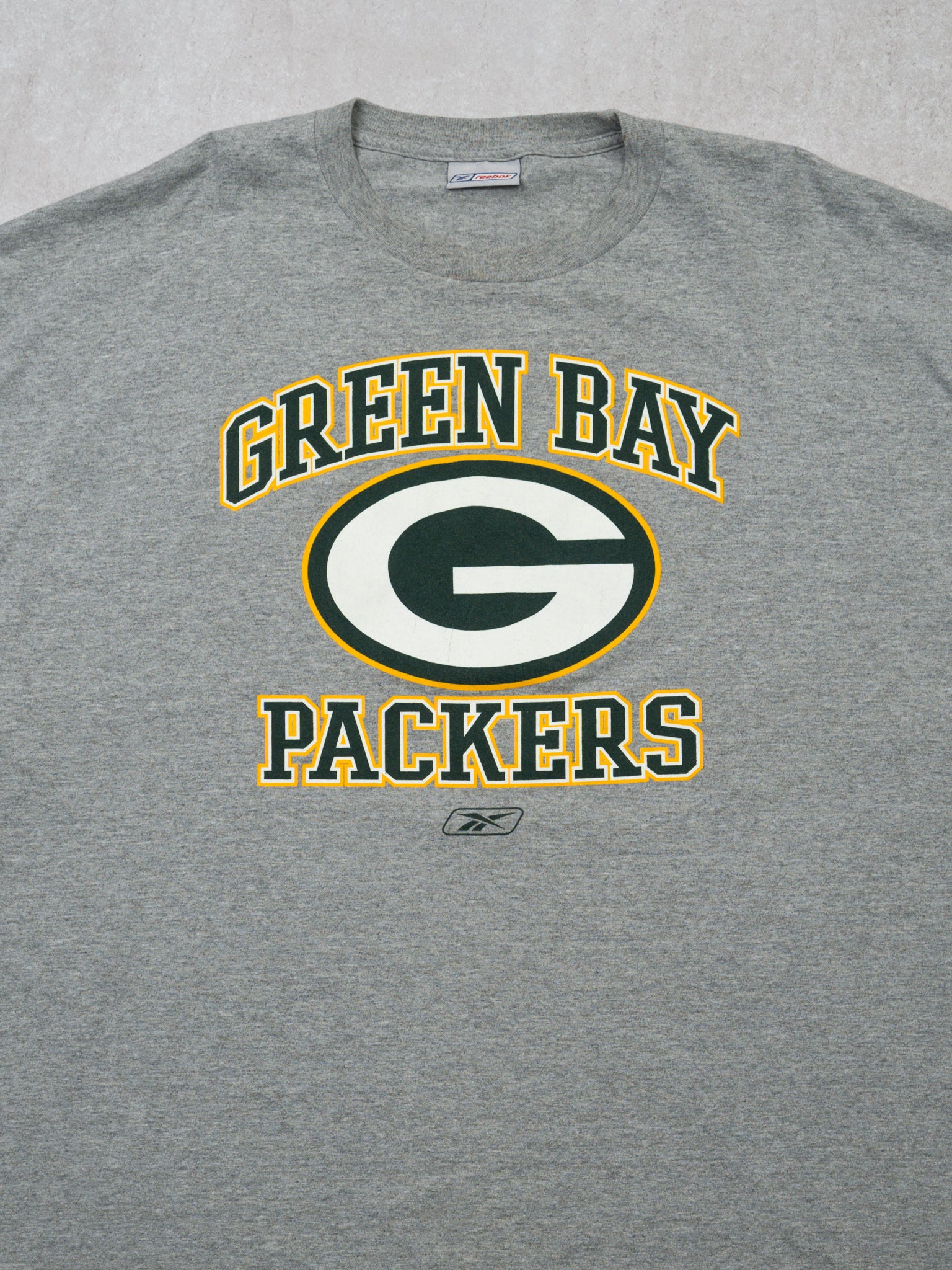 Vintage 00s Grey Green Bay Packers Reebok Tee (XL/XXL)